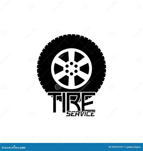 Tire Service Logo Design Isolated On White Background Stock Vector