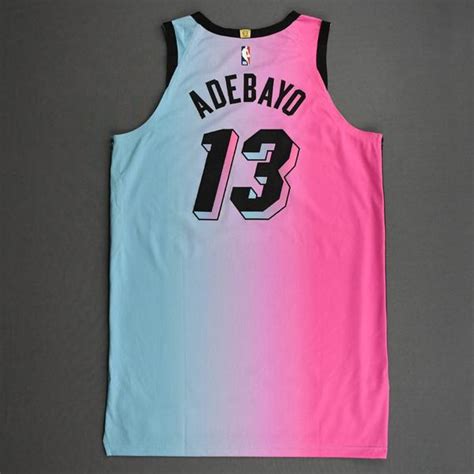 Bam Adebayo Miami Heat Game Worn City Edition Jersey 1st Half 2020 21 Nba Season Nba