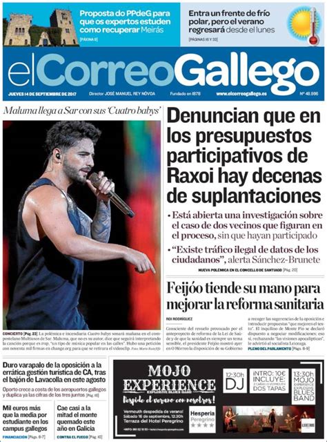 Periódico El Correo Gallego España Periódicos De España Edición De