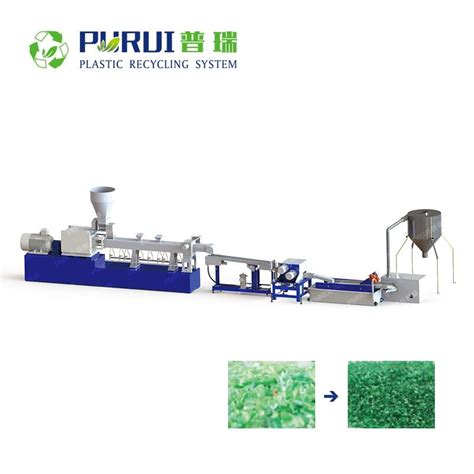 PET Bottle Flakes Pelletizing Machine Purui Pelletizer Machinery