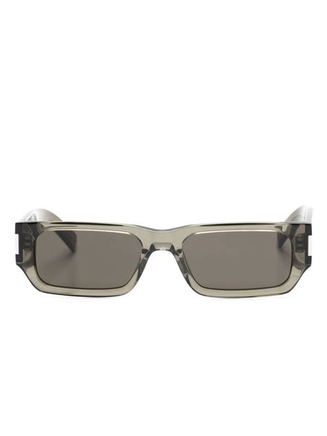 Saint Laurent Eyewear スクエアフレーム サングラス グレー Farfetch Jp