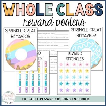 Whole Class Reward Chart Donut Editable Rewards Tpt