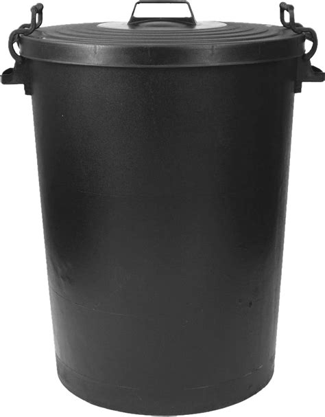 110L HEAVY DUTY BLACK PLASTIC RUBBISH REFUSE BIN WASTE W LOCKING LID