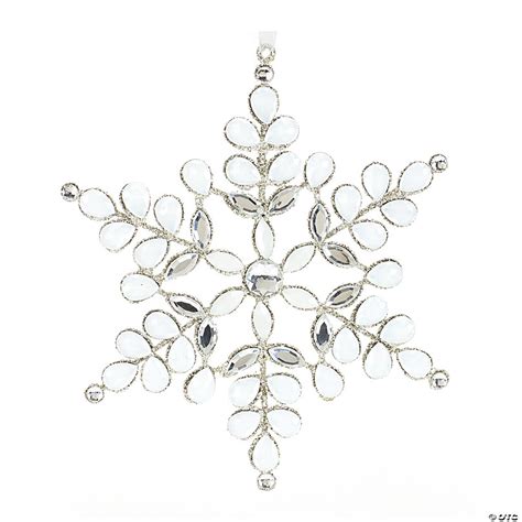 Jeweled Metal Snowflake Ornament Set Of 12