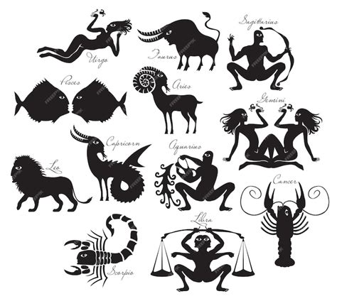 Premium Vector Set Of Zodiac Signs In Ancient Style