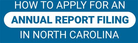 How To Apply For A North Carolina Annual Report Filing