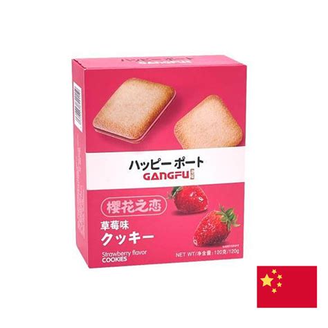 Gangfu Strawberry Flavor Cookie Snack G Kelokal