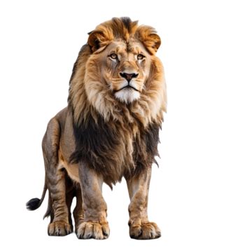 A Lion Is Standing On White Background A Lion Is Standingm On A White