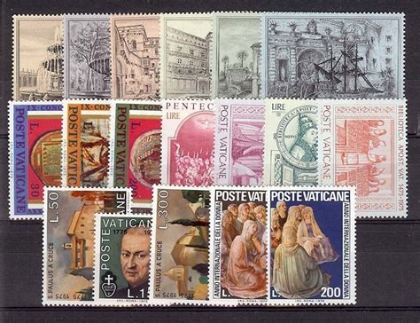 1975 Vatican City Sc 572 589 Complete Year Set MNH Europe