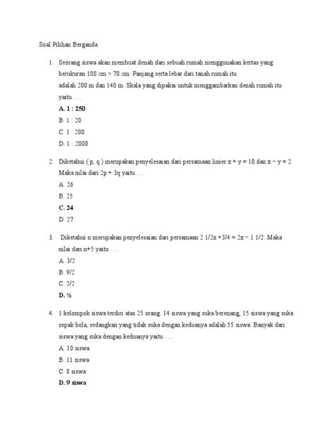 Soal Pilihan Berganda Pdf