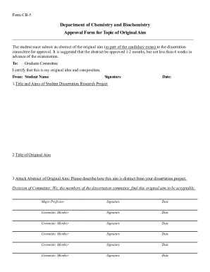 Fillable Online Cb Approval Form For Topic Of Original Aim Fax Email