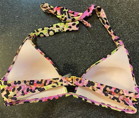 Victoria Secret Bikini Top Womens Medium Colorful Ch Gem