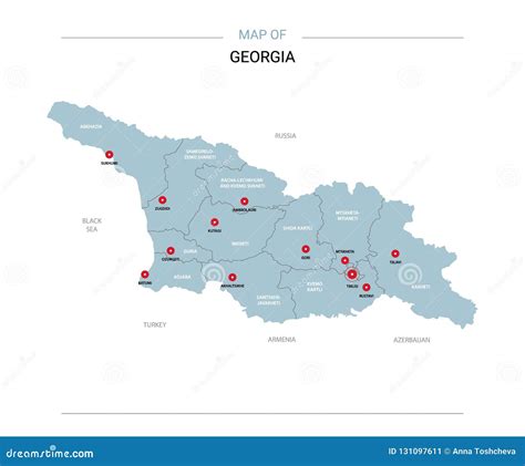 Regions Map Of Georgia Vector Illustration | CartoonDealer.com #180514400