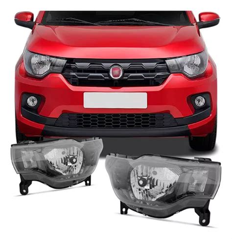 Farol Fiat Mobi 2016 A 2019 Máscara Negra Foco Simples Parcelamento