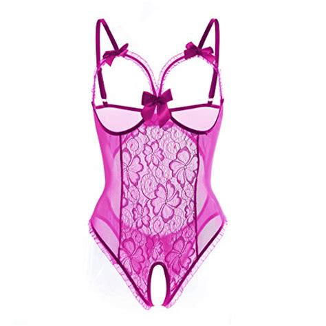 Buy Advoult Purple Open Cup Crotchless Lingerie One Piece Bodysuit