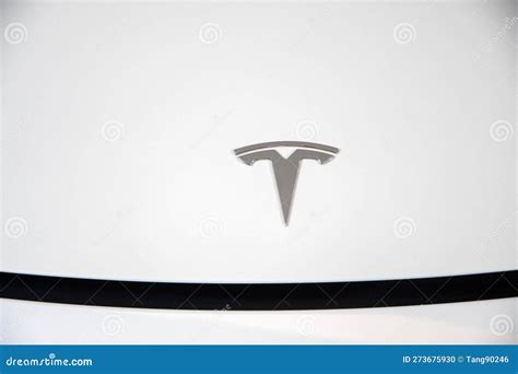 Tesla Logo On A White Car`s Hood Editorial Image | CartoonDealer.com ...