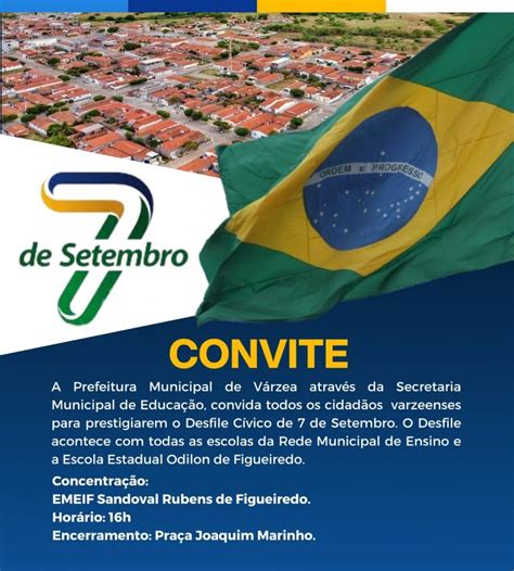 Prefeitura De Várzea Convida População Para Desfile Cívico Em Alusão