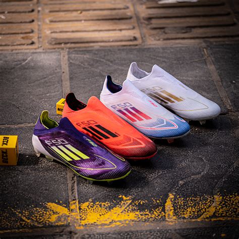 Giày Bóng Đá Adidas F50 Elite Laceless Messi Fast Reborn Tím Xanh Chuối Không Dây Fg