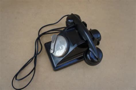 Ancien Telephone A Magneto En Bakelite Deco Loft Eur Picclick Fr