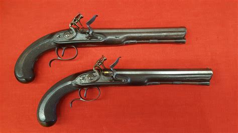 Good And Original Cased Set Of True English Flintlock Dueling Pistols