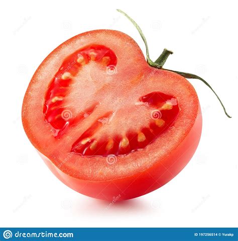 Metade Do Tomate Isolada Sobre Fundo Branco Foto De Stock Imagem De