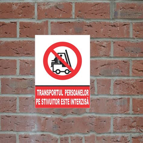 Sticker Decorativ Indicator Transportul Persoanelor Pe Stivuitor Este