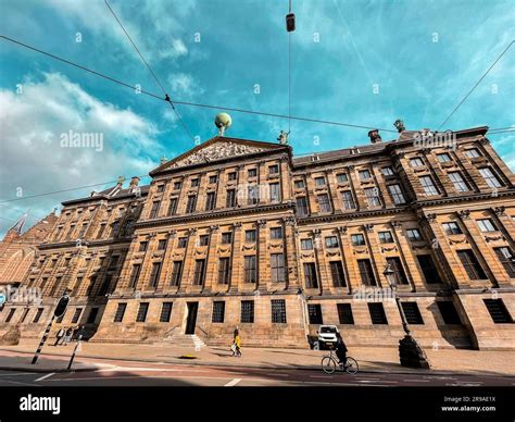 Amsterdam, NL - October 14, 2021: The Royal Palace of Amsterdam at Dam ...