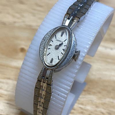 Vtg Caravelle Hand Wind Watch Swiss Mechanical Women Silver Tone