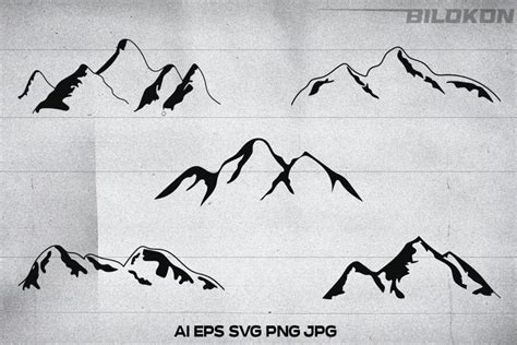 Mountain silhouette SVG Bundle, Vector