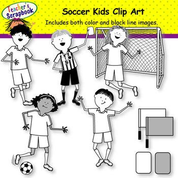 Soccer Kids Clip Art by TeachersScrapbook | Teachers Pay Teachers