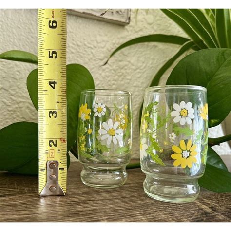 Other Vintage 70s Libby Daisy Flower Juice Glasses Set Grailed