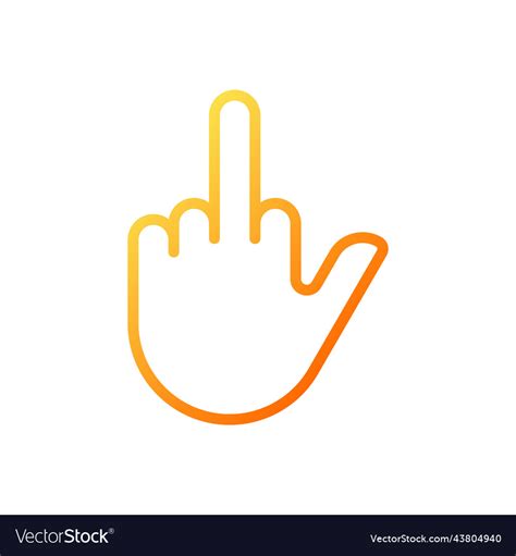 Middle Finger Pixel Perfect Gradient Linear Icon Vector Image