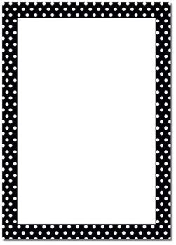 Polka Dot B W Page Border By Endless Possibilities TpT