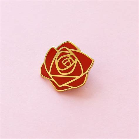 Rose Flower Enamel Pin Red Enamel Pin Enamel Lapel Pin Etsy