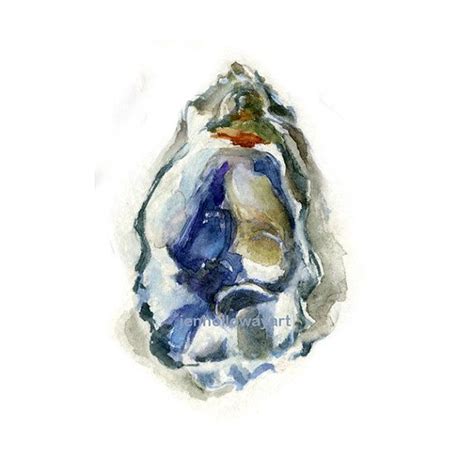 Watercolor Oyster 1 Blue Oyster Art Oyster Art Blue Oyster - Etsy