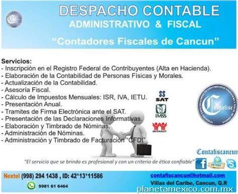 Despacho Contable En Cancun Teléfono