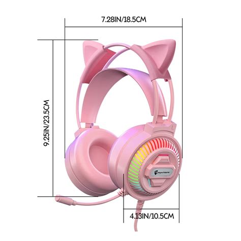 Zaroyeax Stereo Gaming Headset With Mic 3 5mm Sound Detachable Pussy Ear Headphones Lightweight