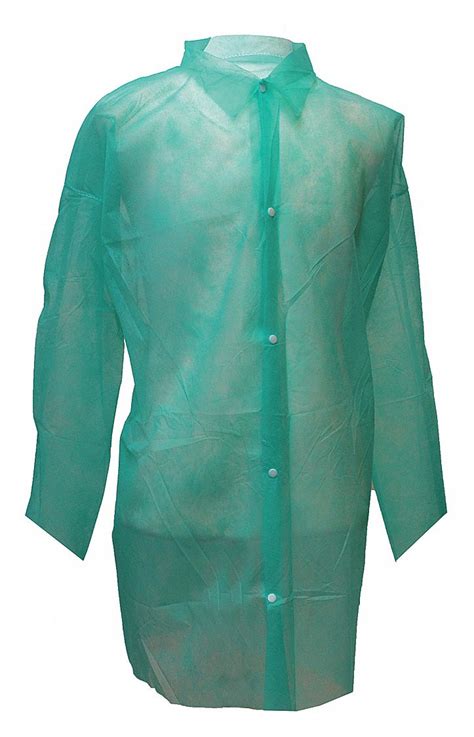 Action Chemical Green Polypropylene Disposable Lab Coat Size Xl