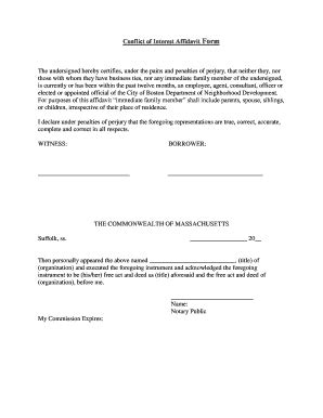 Fillable Online Conflict Of Interest Affidavit Form Fax Email Print