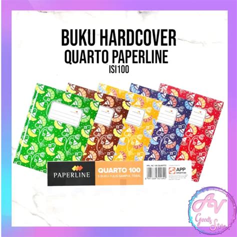 Buku Tulis Hardcover Quarto Paperline 100 Lembar Buku Tulis Hard