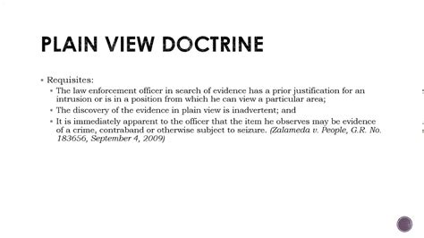 Plain View Doctrine In Search And Seizure Youtube