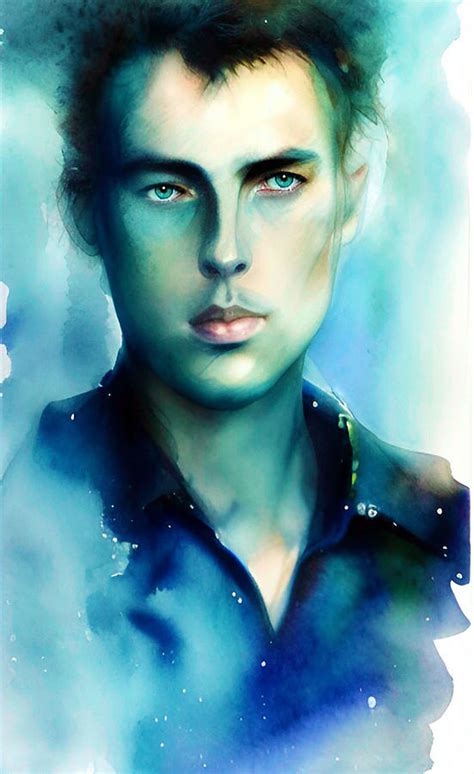 Watercolor Portrait Digital Art By Barroa Artworks Pixels