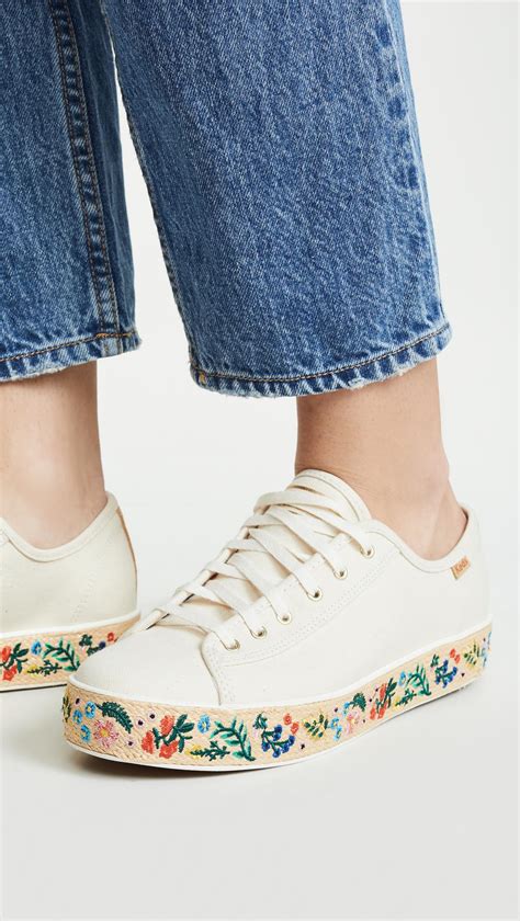 Lyst Keds X Rifle Paper Co Triple Kick Espadrille Sneakers In Natural