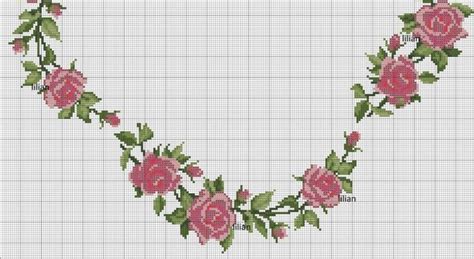 Rico Design Grid Lines Cross Stitch Towels Craft Flower Chart