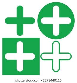 green  sign collection positive symbol stock vector royalty