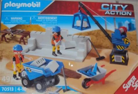 Playmobil City Action Baustelle Teile Bagger Kran Uvm