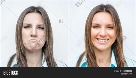 Sad Happy Woman Face Image And Photo Free Trial Bigstock