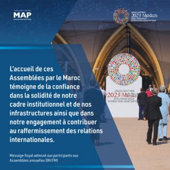 Laccueil Par Le Maroc Des Assembl Es Annuelles Bm Fmi T Moigne De L