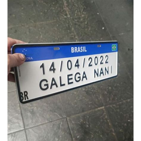 Placa De Carro Personalizada Mercosul Aluminio Alto Relevo Shopee Brasil