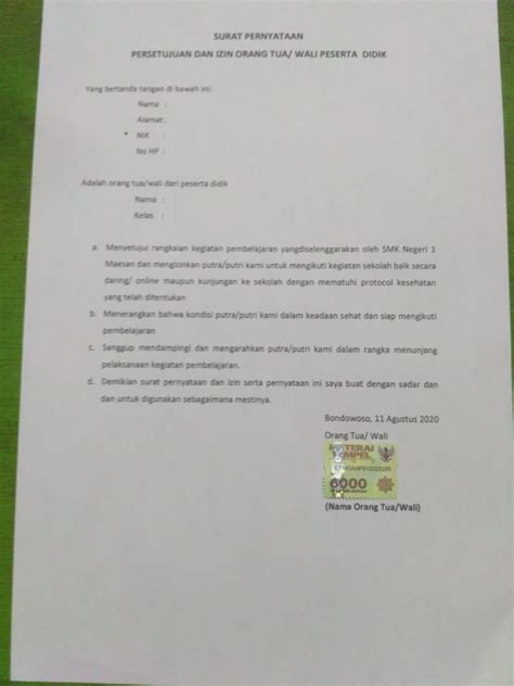 Contoh Surat Tanda Tangan Materai - IMAGESEE